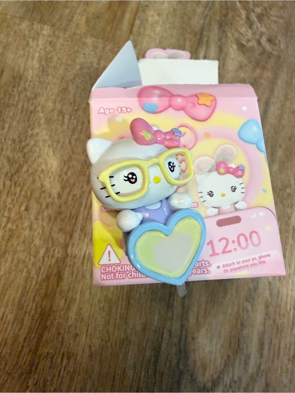 Cute Pink and White Kitty Toy with Yellow Glasses - Kids Toy